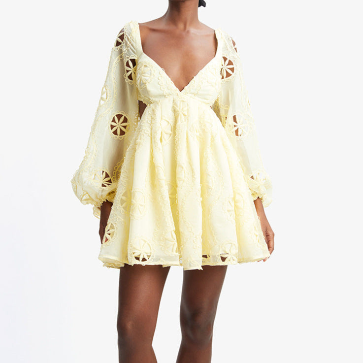Primavera Embroidered Babydoll Dress