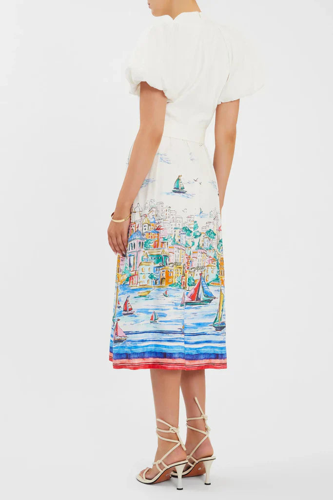 Portofina Puff Sleeve Shirt Dress
