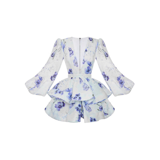 Alondra Floral Puff Sleeve Mini Dress
