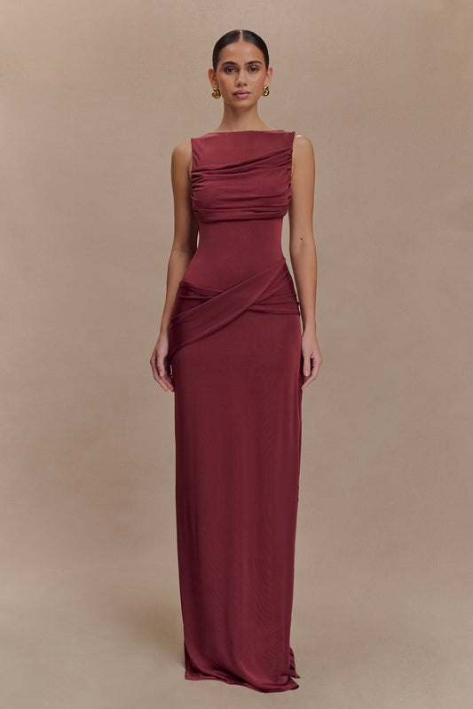 Henley Maxi Dress - Wine