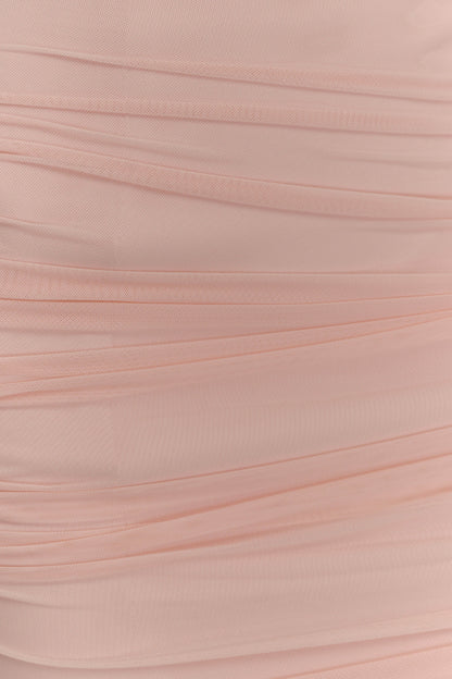Jianna Strapless Mesh Mini Dress - Powder Pink