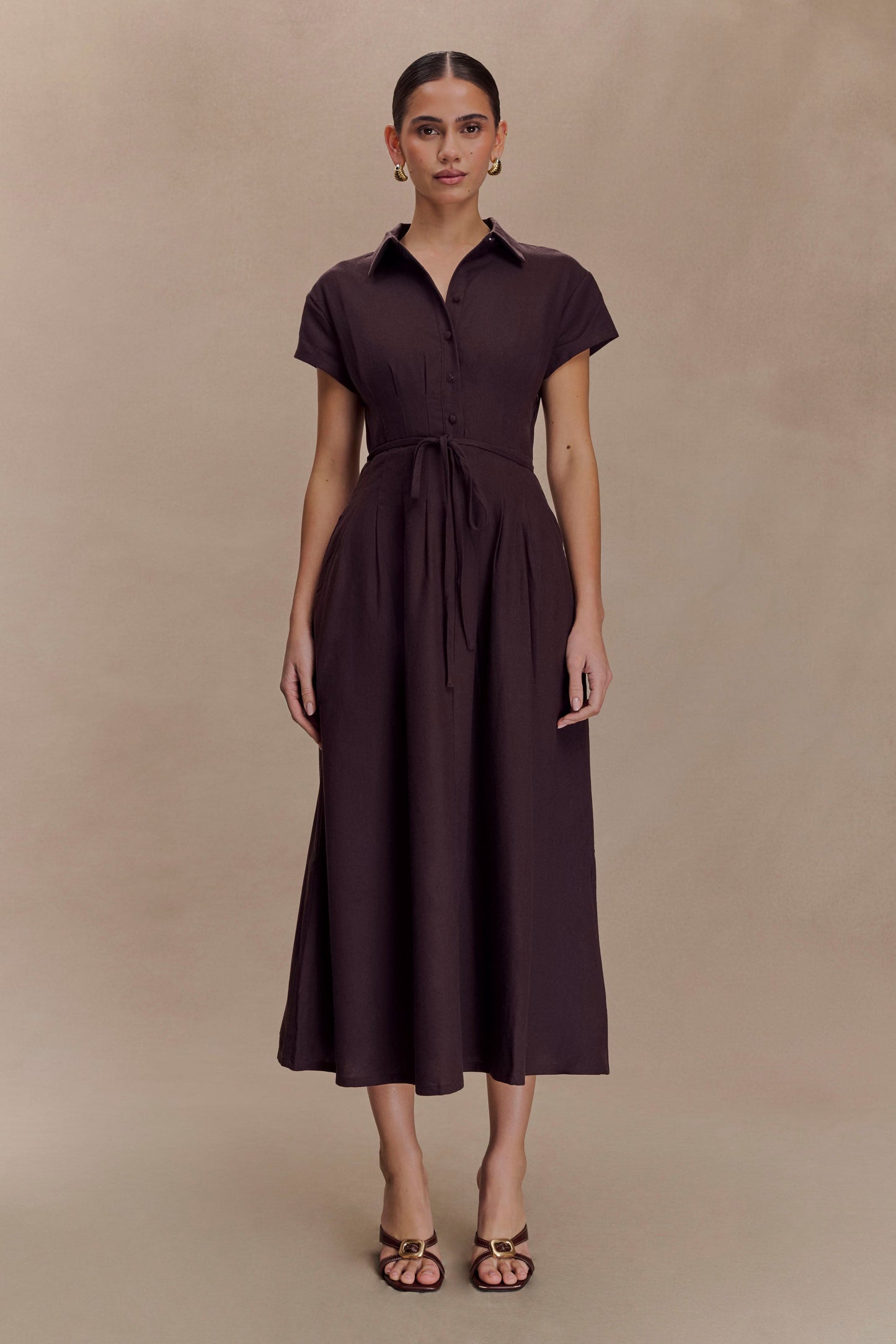 Aysha Midi Dress - Chocolate