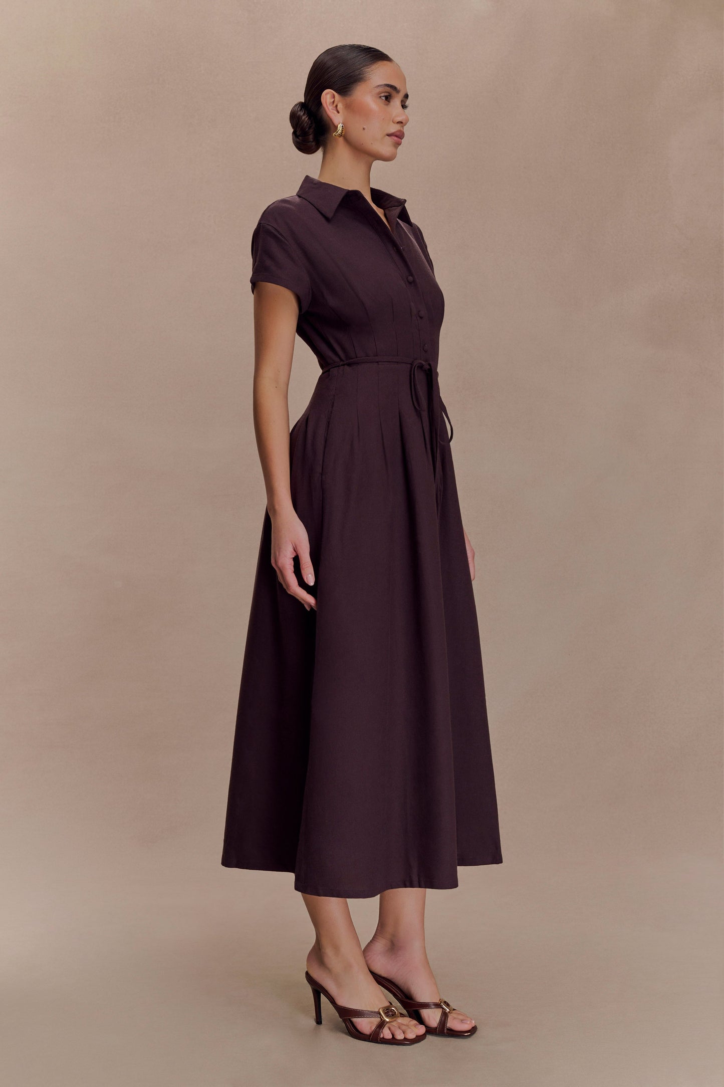 Aysha Midi Dress - Chocolate