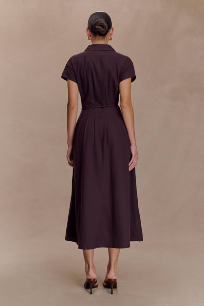 Aysha Midi Dress - Chocolate