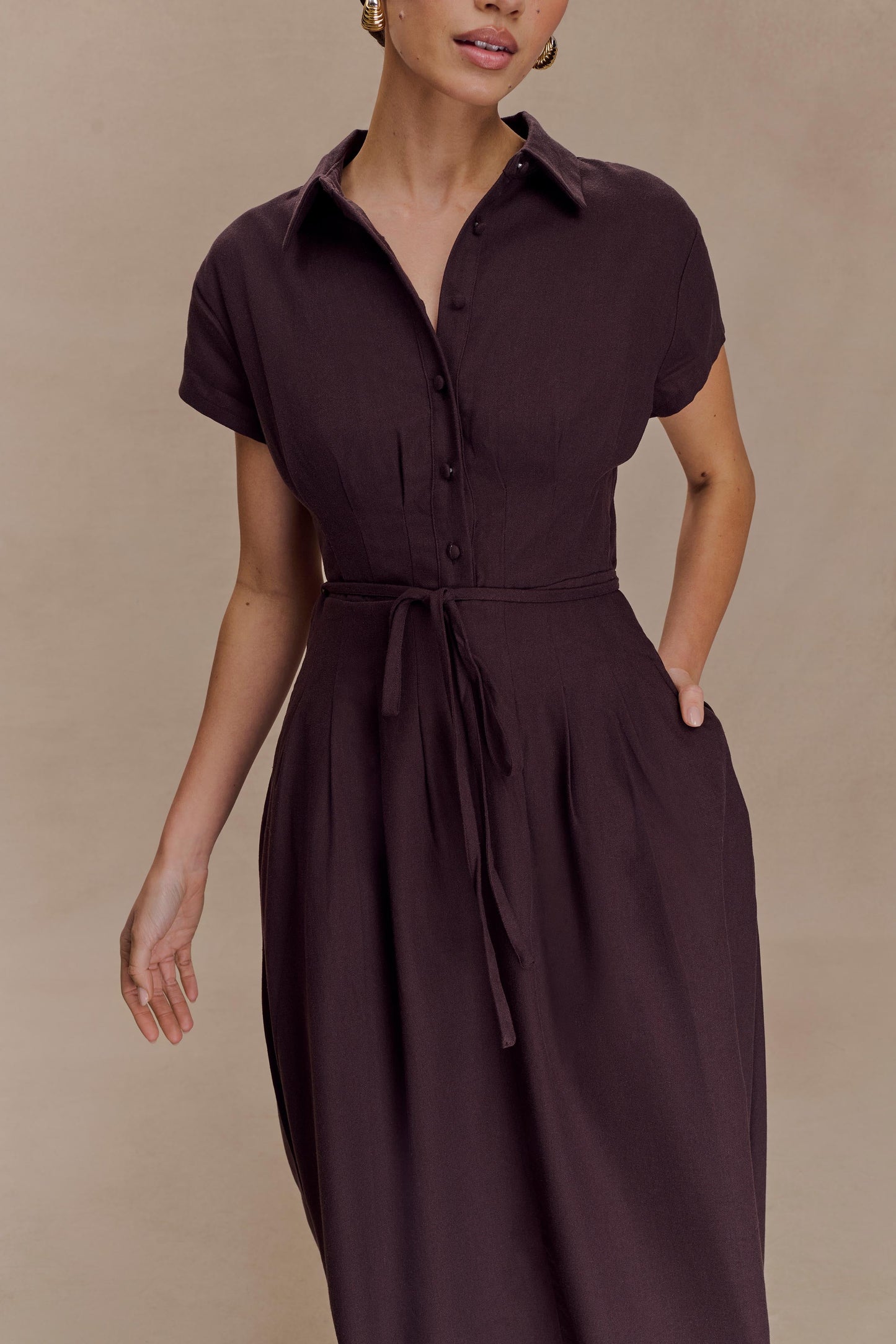 Aysha Midi Dress - Chocolate