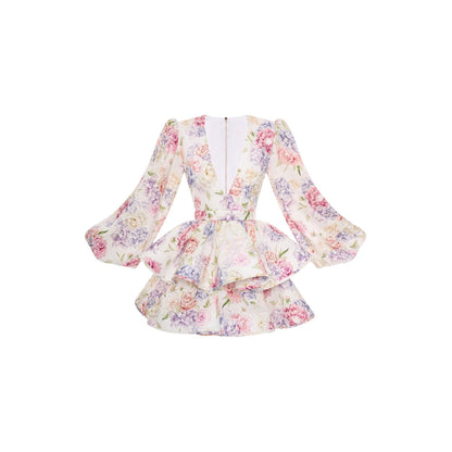 Alondra Floral Puff Sleeve Mini Dress