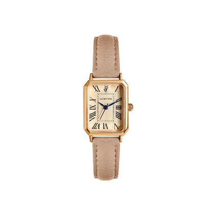 Octavia Square Face Leather Banded Watch