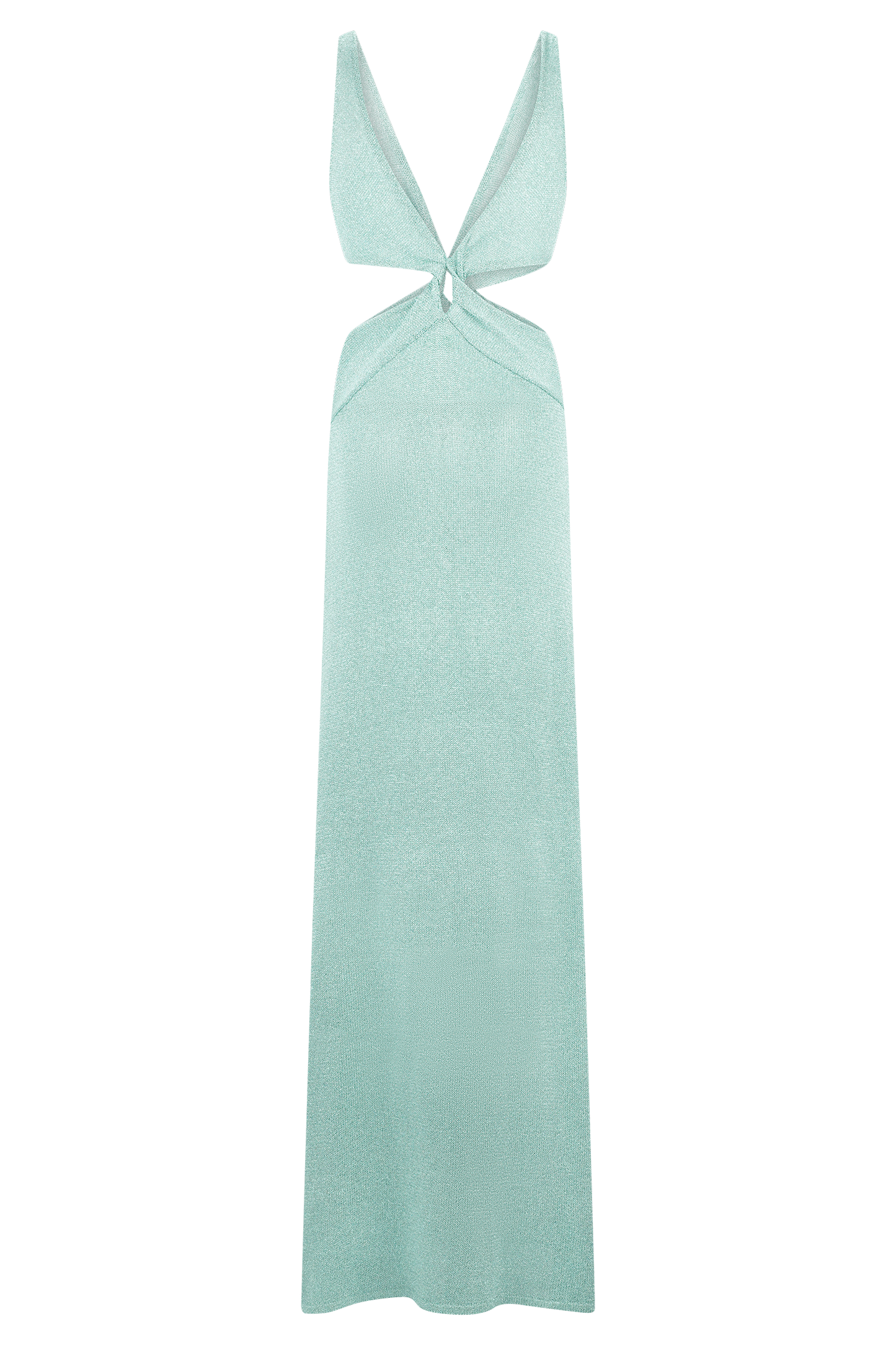 Gracelyn Twisted Metallic Knit Maxi Dress - Aqua