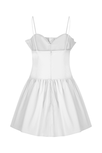 Janis Cotton Frill Mini Dress - White