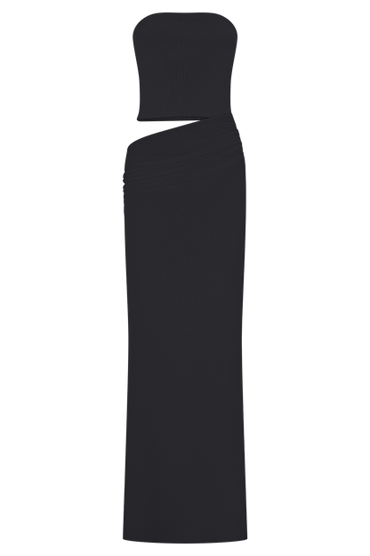 Jasiel Strapless Knit Maxi Dress - Black