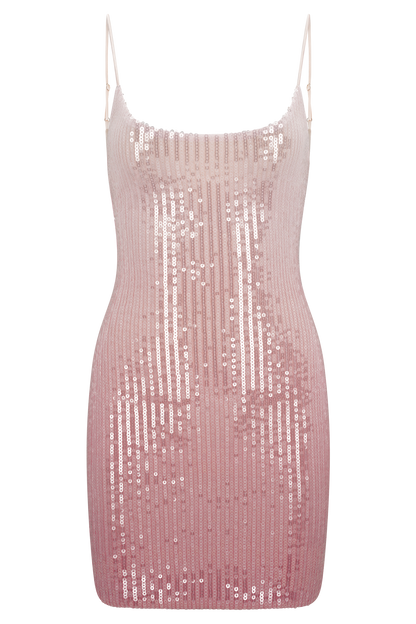 Mora Sequin Mini Dress - Ombre Pink