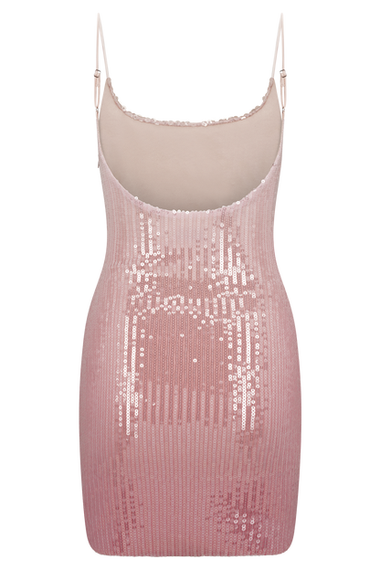 Mora Sequin Mini Dress - Ombre Pink