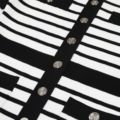 Denise Striped Button-Front Dress