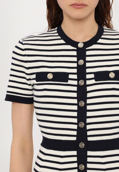 Denise Striped Button-Front Dress
